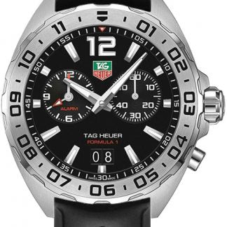 Tag Heuer Formula 1 Alarm Quartz Black Dial Black Rubber Strap Watch for Men - WAZ111A.FT8023