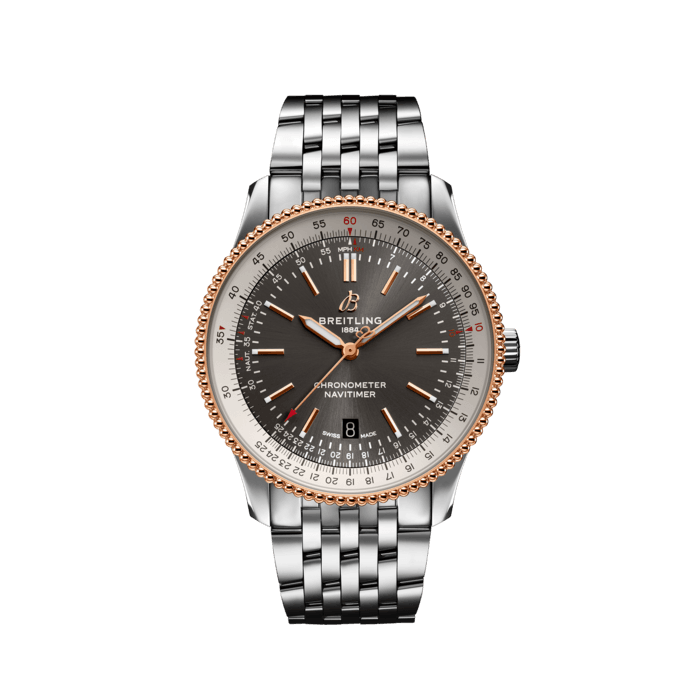 Breitling Navitimer Automatic 41mm Grey Dial Silver Steel Strap Mens Watch - U17326211M1A1