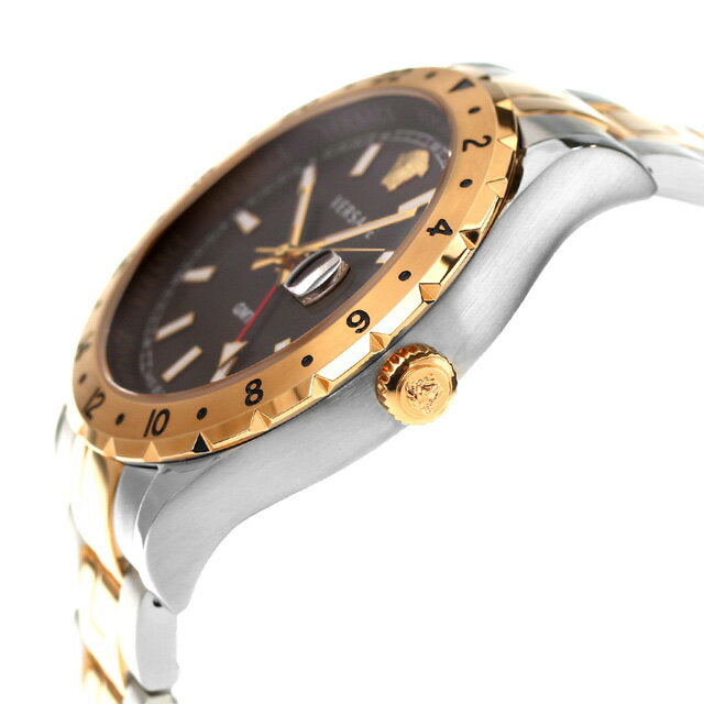 Versace Hellenyium Quartz Brown Dial Two Tone Steel Strap Watch For Men - V11040015