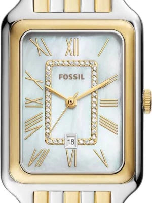 Fossil Raquel Three Hand Mother of Pearl Dial Two Tone Steel Strap Watch For Women - ES5305
