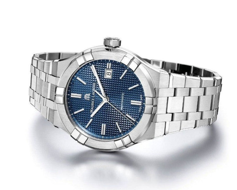 Maurice Lacroix Aikon Automatic Blue Dial Silver Steel Strap Watch For Men - AI6008-SS002-430-1