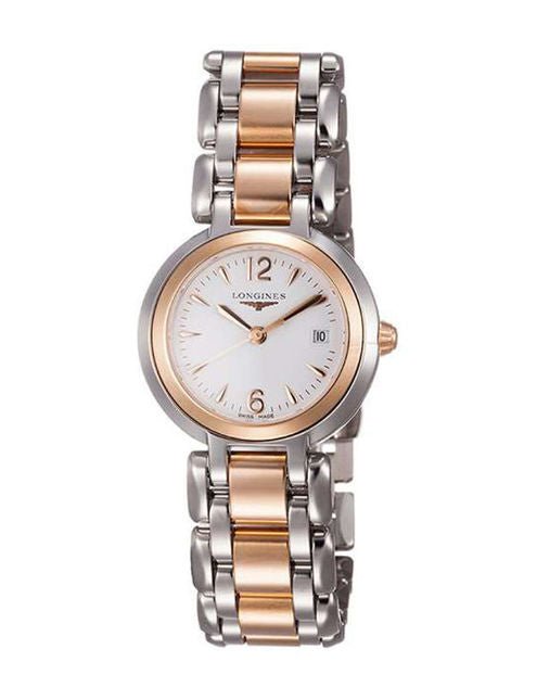 Longines PrimaLuna Quartz White Dial Two Tone Steel Strap Watch for Women - L8.110.5.16.6