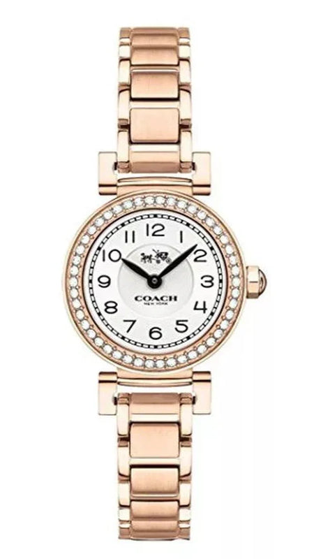 Coach Madison Crystals White Dial Rose Gold Steel Strap Watch For Women - 14502405