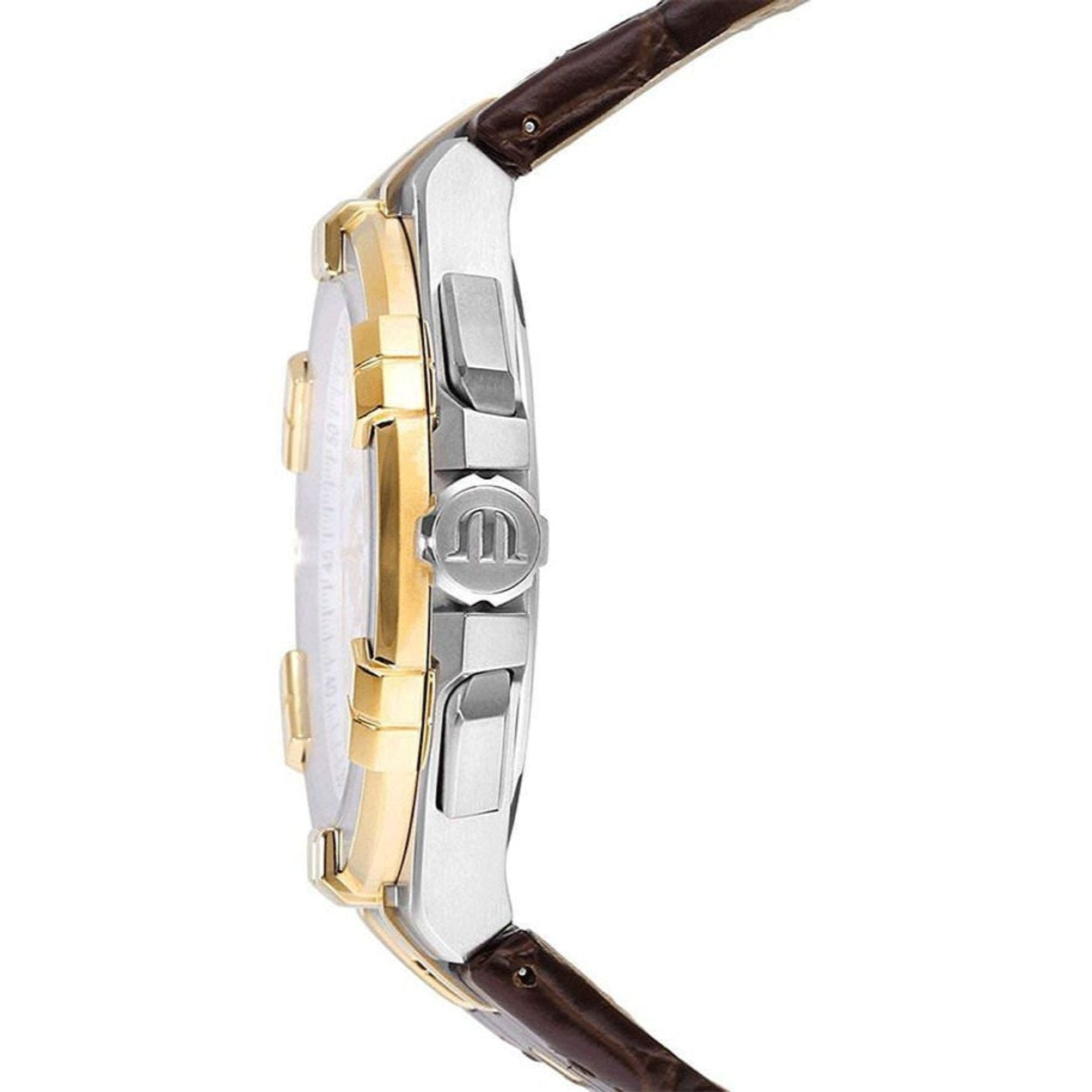 Maurice Lacroix Aikon Chronograph White Dial Brown Leather Strap Watch For Men - AI1018-PVY11-132-1