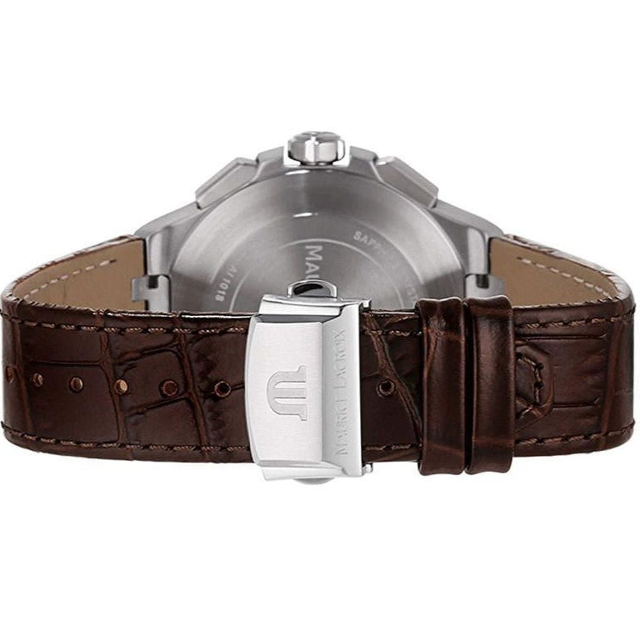 Maurice Lacroix Aikon Chronograph White Dial Brown Leather Strap Watch For Men - AI1018-PVY11-132-1