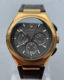 Maserati Triconic Chronograph Grey Dial Brown Leather Strap Watch For Men - R8871639003
