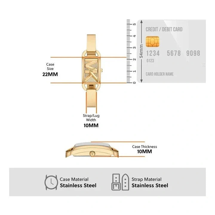 Michael Kors Empire Analog Gold Dial Gold Steel Strap Watch for Women - MK4840