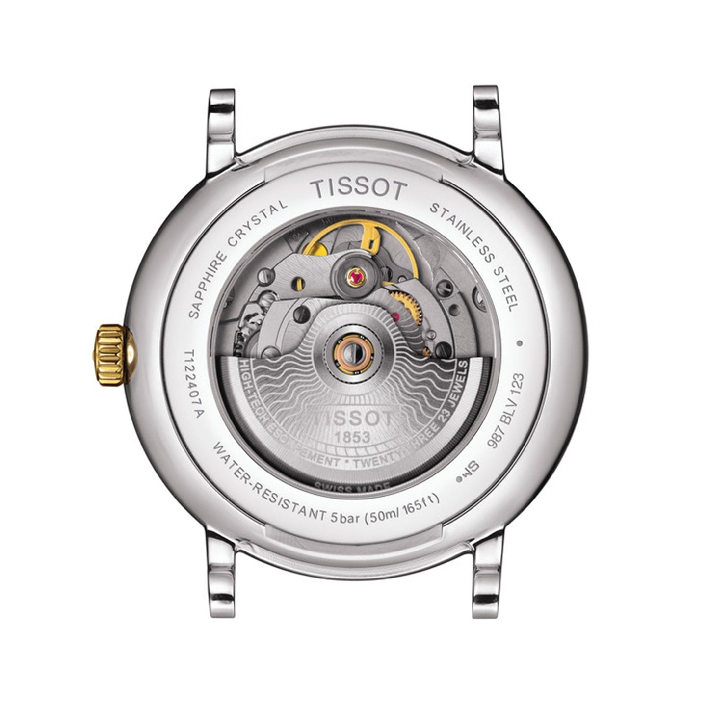 Tissot Carson Premium Powermatic 80 White Dial Two Tone Steel Strap Watch For Men - T122.407.22.031.00