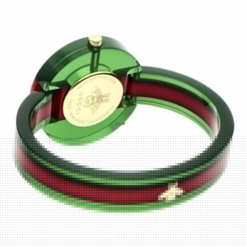 Gucci Vintage Web Mother of Pearl Dial Two Tone Plastic Strap Watch For Women - YA143403