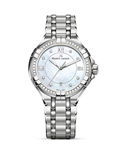 Maurice Lacroix Aikon White Mother of Pearl Dial Silver Steel Strap Watch for Women - A11006-SD502-170-1