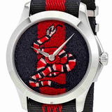 Gucci Le Marche Des Merveilles Blue Red Dial Blue Red Nylon Strap Unisex Watch - YA126493