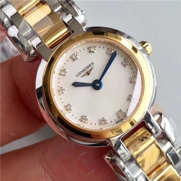 Longines PrimaLuna Quartz Diamonds Mother of Pearl Dial Two Tone Steel Strap Watch for Women - L8.110.5.93.6