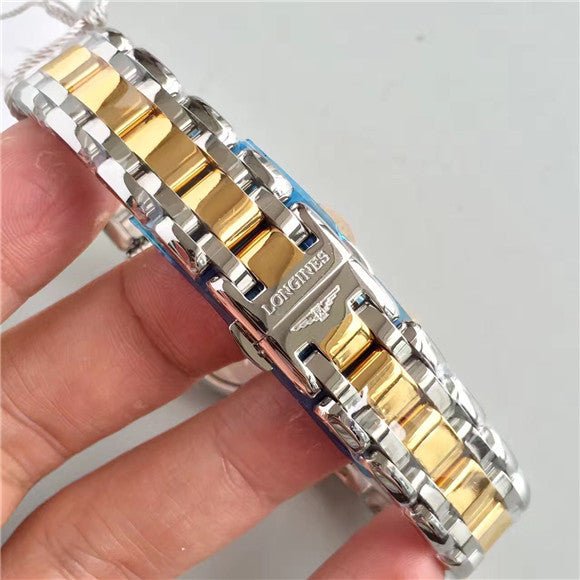 Longines PrimaLuna Quartz Diamonds Mother of Pearl Dial Two Tone Steel Strap Watch for Women - L8.110.5.93.6