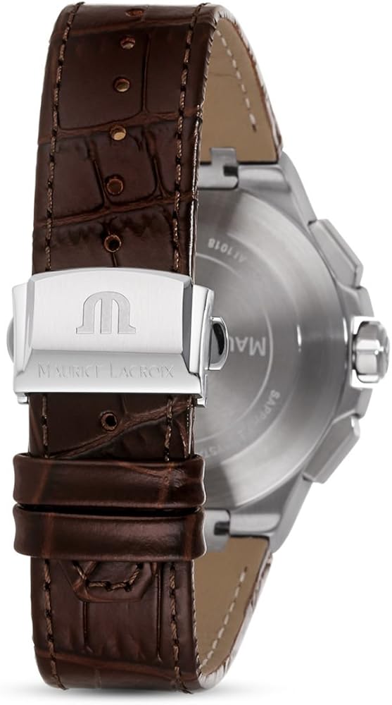 Maurice Lacroix Aikon Chronograph White Dial Brown Leather Strap Watch For Men - AI1018-PVY11-132-1