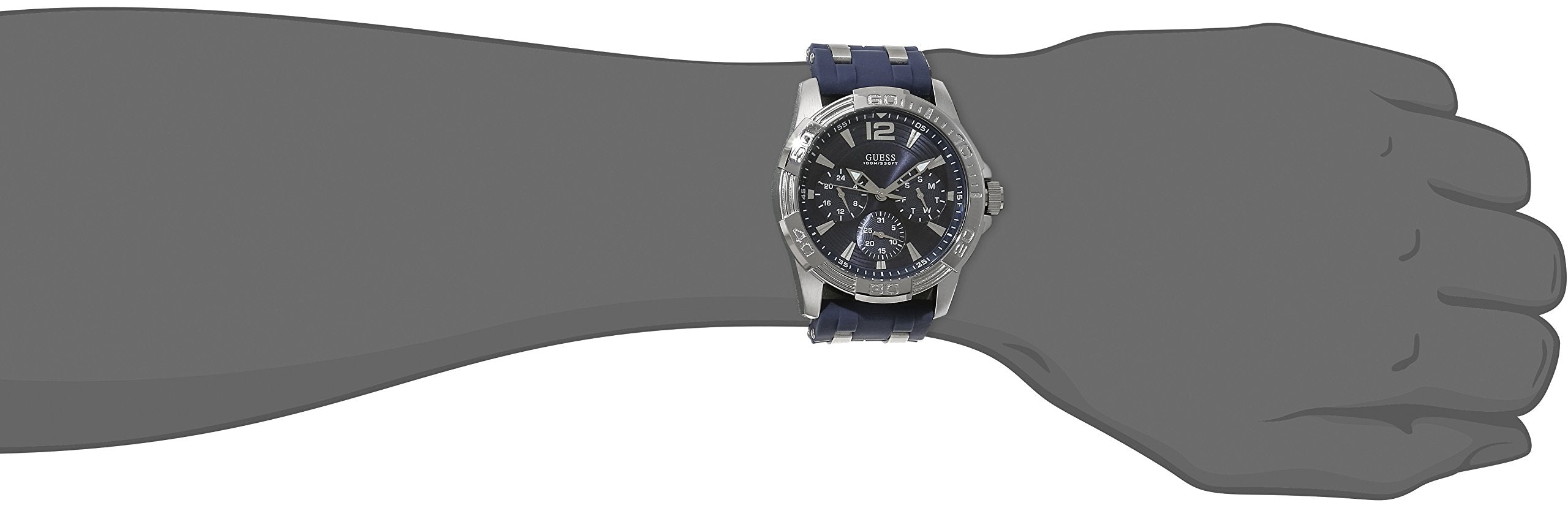 Guess Oasis Multifunction Blue Dial Two Tone Steel Strap Watch for Men- W0366G2