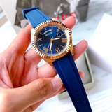 Guess Connoisseur Blue Dial Blue Silicone Strap Watch For Men - GW0335G2