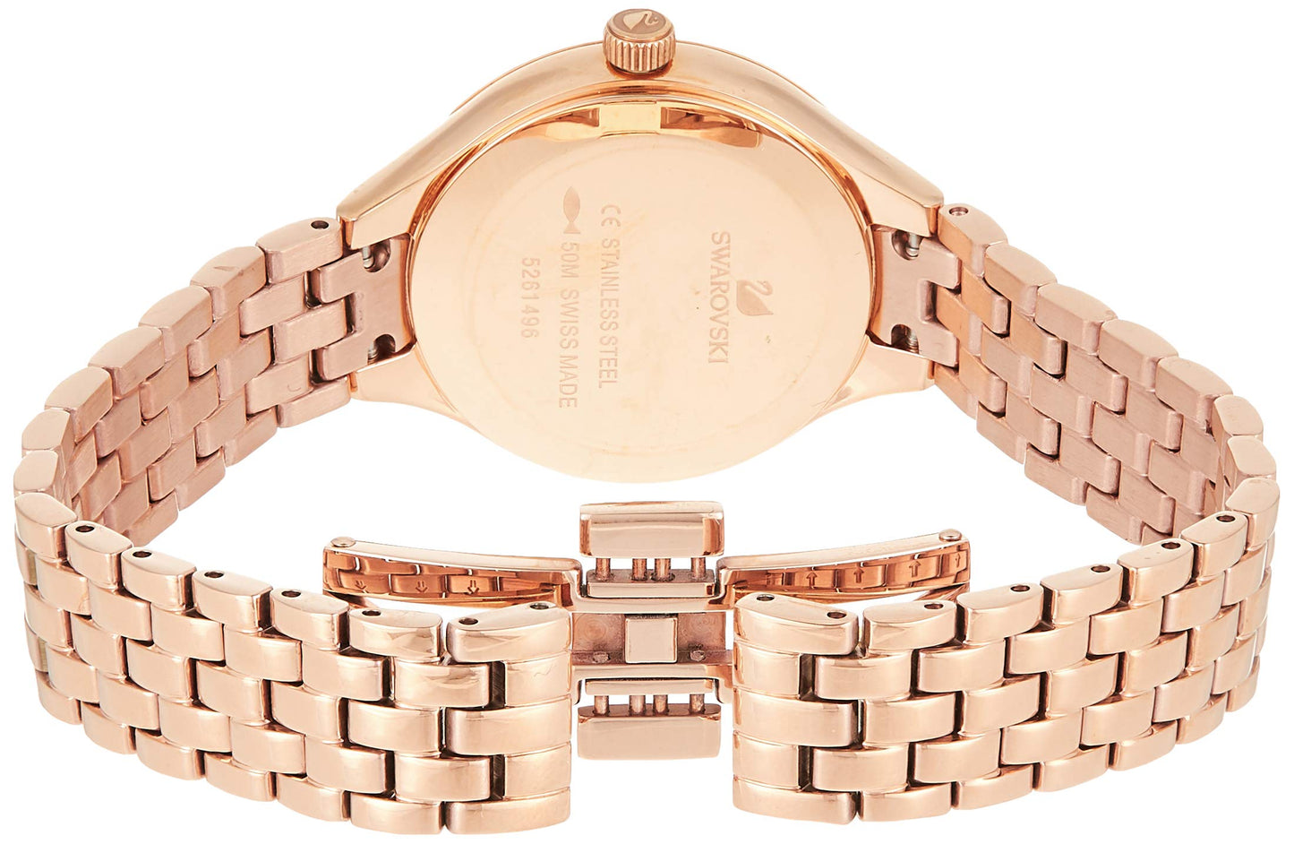 Swarovski Lovely Crystals Mother of Pearl Dial Rose Gold Steel Strap Watch for Women - 5261496