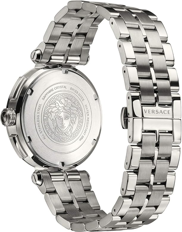 Versace Aion Chronograph White Dial Silver Steel Strap Watch for Men - VBR040017