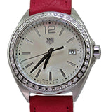 Tag Heuer Formula 1 Quartz Mother of Pearl Dial Pink Leather Strap Watch for Women - WBJ131A.FC8252