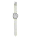 Burberry The Britain Diamonds Mother of Pearl Dial White Leather Strap Watch for Women - BBY1800