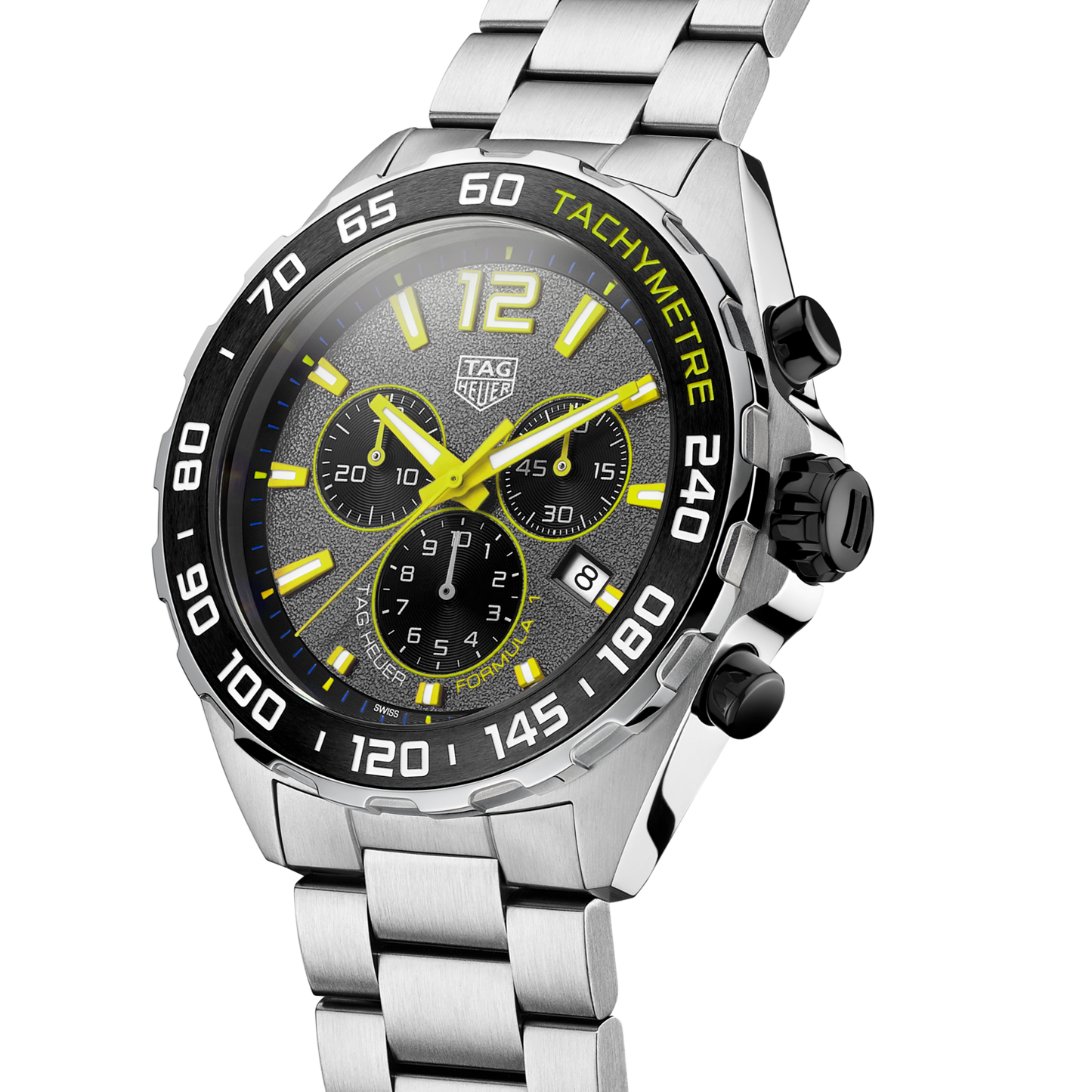 Tag Heuer Formula 1 Chronograph Grey Dial Silver Steel Strap Watch for Men - CAZ101AG.BA0842