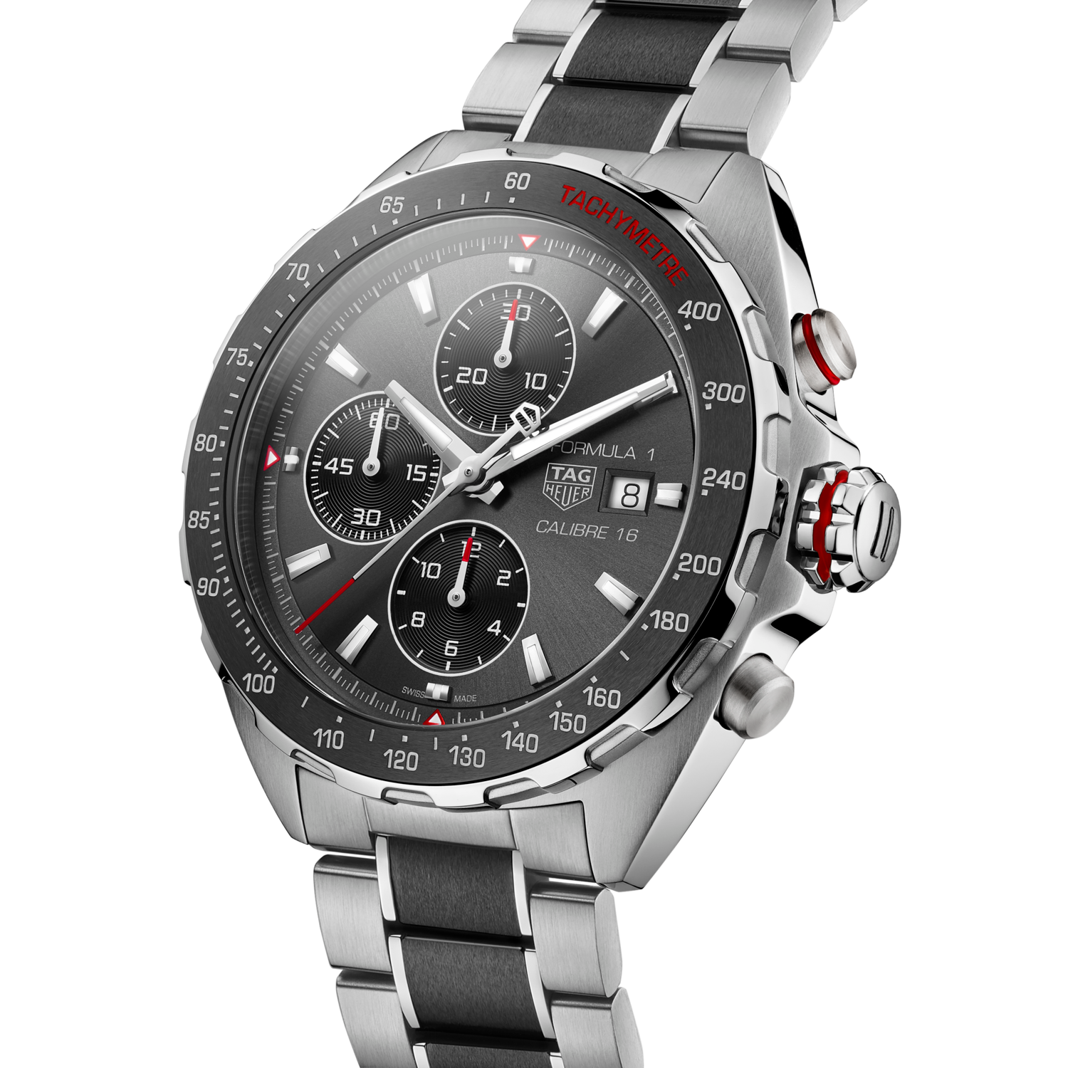 Tag Heuer Formula 1 Automatic Chronograph Grey Dial Two Tone Strap Watch for Men - CAZ2012.BA0970