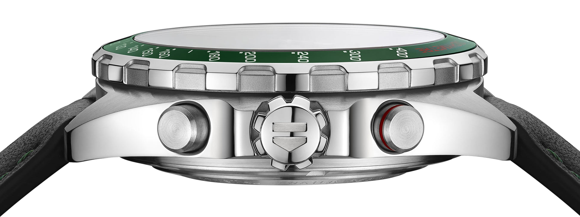 Tag Heuer Formula 1 Calibre 16 Automatic Chronograph Green Dial Black Leather Strap Watch for Men - CAZ2016.FC6473