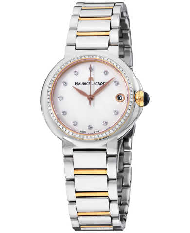Maurice Lacroix Fiaba Date Diamonds White Mother of Pearl Dial Two Tone Steel Strap Watch for Women - FA1007-PVP23-170-1