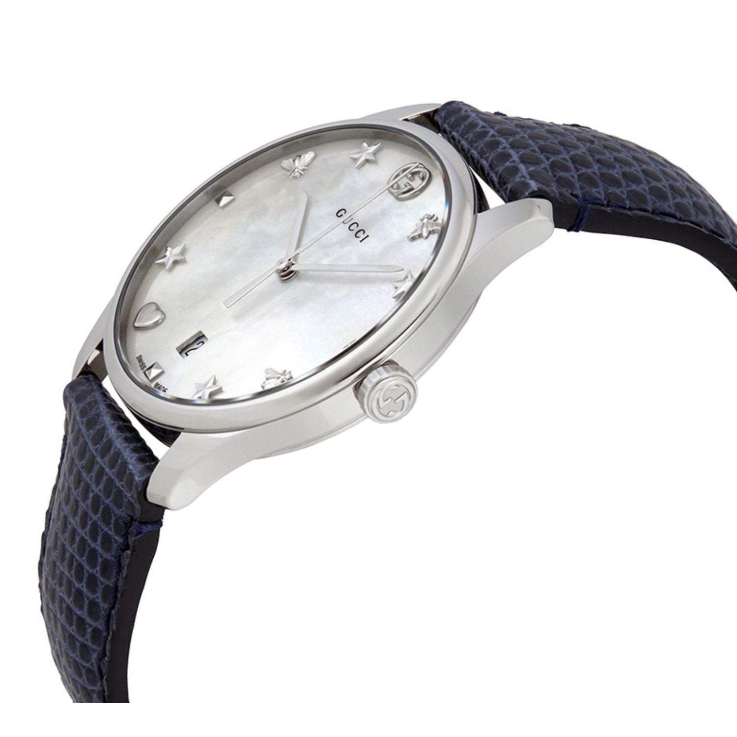 Gucci G-Timeless Signature Mother of Pearl Star Dial Blue Watch For Women - YA126588