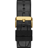 Guess Edge Chronograph Green Dial Black Leather Strap Watch For Men - GW0492G3