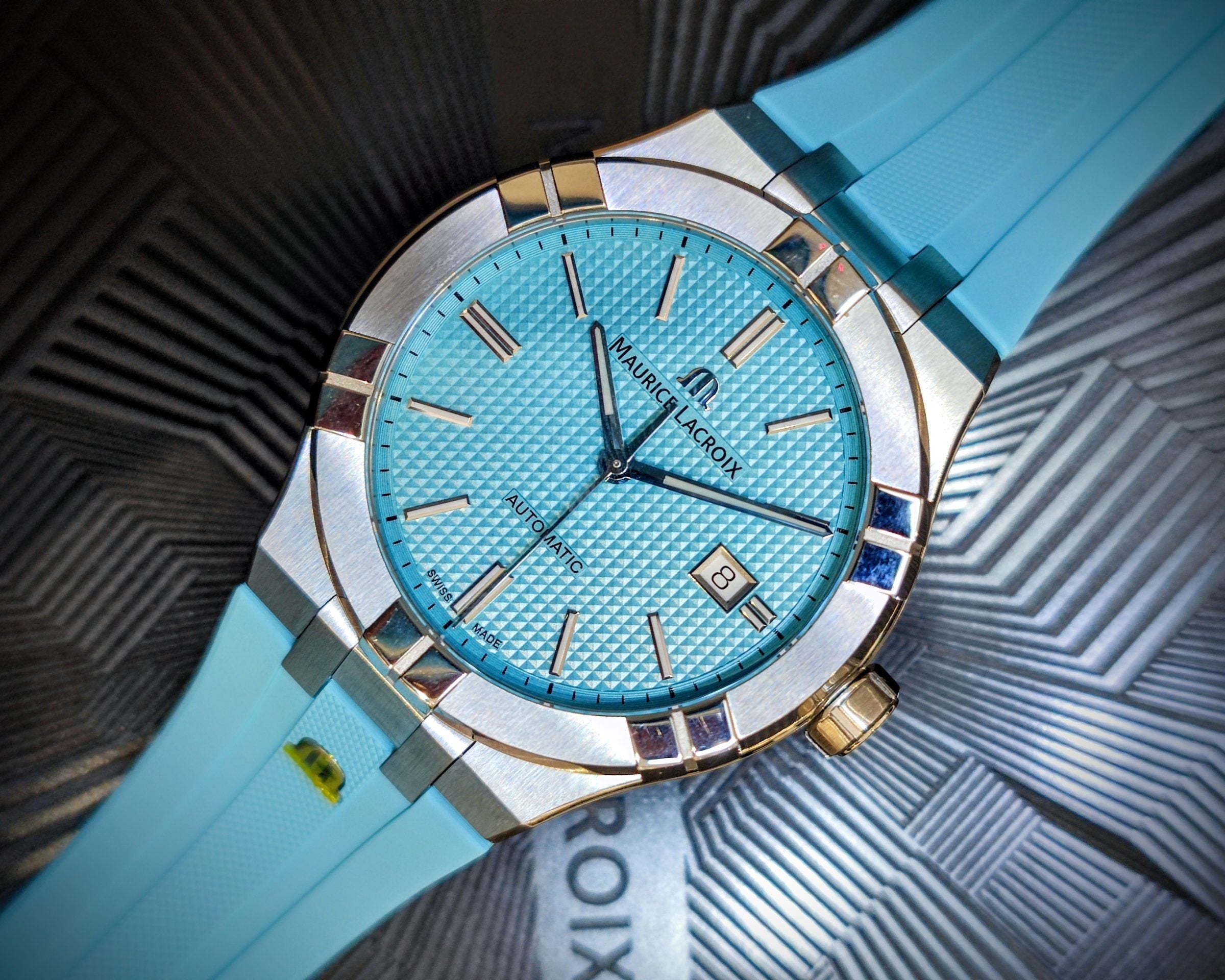 Maurice Lacroix Aikon Automatic Sky Blue Dial Silver Steel Strap Watch For Men - AI6008-SS00F-431-C