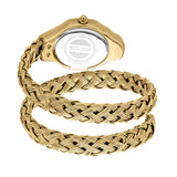 Just Cavalli Twined Green Dial Gold Steel Strap Watch for Women - JC1L305M0035