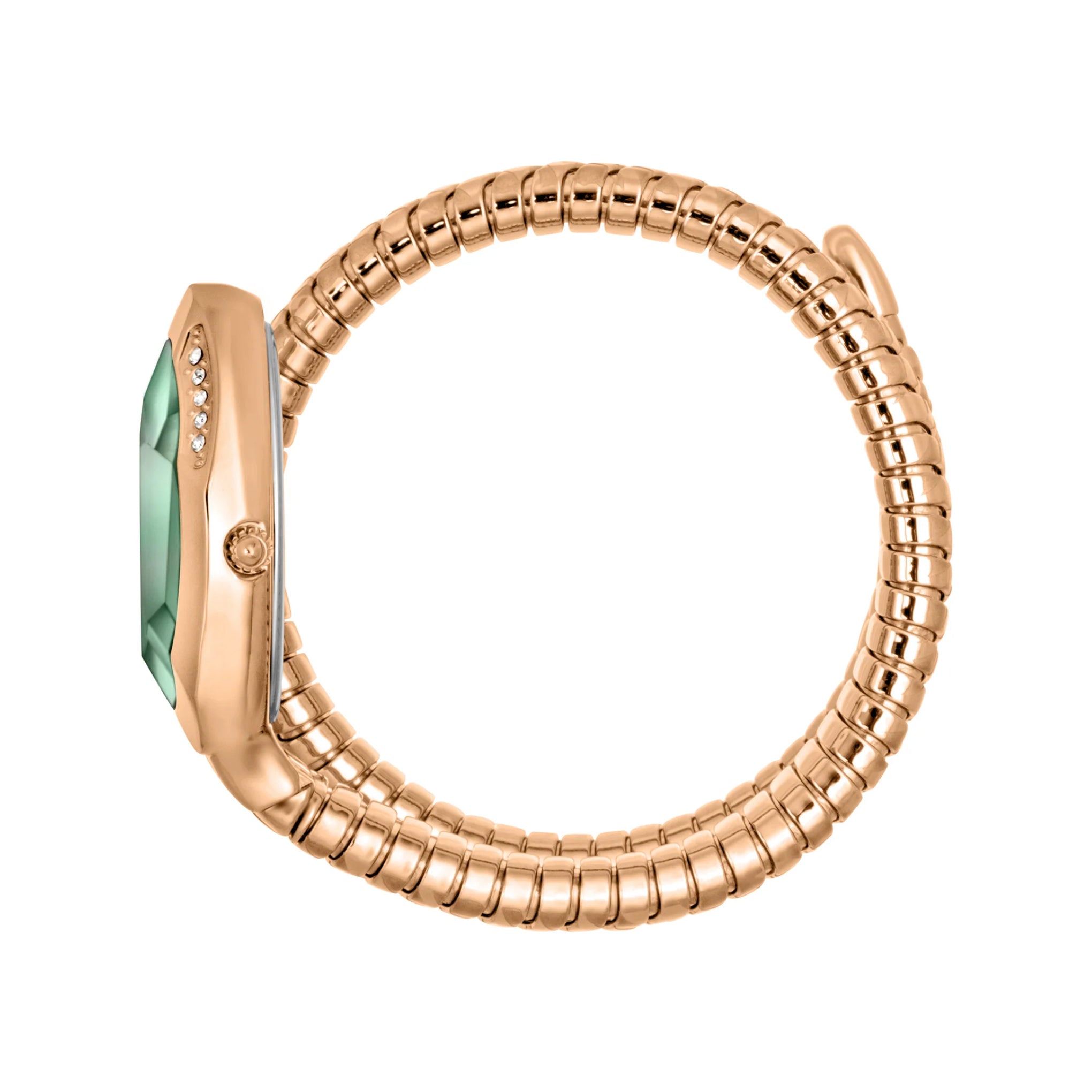 Just Cavalli Taglio Green Dial Rose Gold Steel Strap Watch for Women - JC1L225M0065