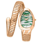 Just Cavalli Taglio Green Dial Rose Gold Steel Strap Watch for Women - JC1L225M0065