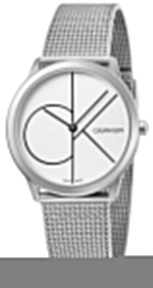 Calvin Klein Minimal White Dial Silver Mesh Bracelet Watch for Women - K3M5215X
