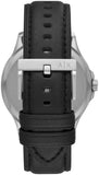 Armani Exchange Hampton Chronograph Black Dial Black Leather Strap Watch For Men - AX2101