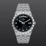 Tudor Royal Automatic Diamonds Black Dial Silver Steel Strap Watch for Men - M28600-0004