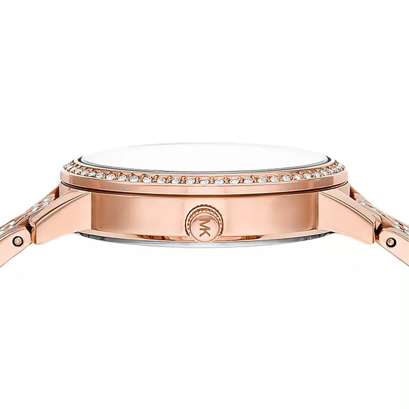 Michael Kors Melissa Pave Quartz Rose Gold Dial Rose Gold Steel Strap Watch for Women - MK4372