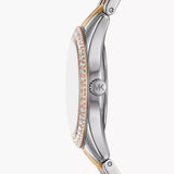 Michael Kors Harlowe Three-Hand Mother of Pearl White Dial Tri Tone Steel Strap Watch for Women - MK4846