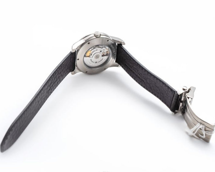 Maurice Lacroix Pontos Date Automatic Black Dial Black Leather Strap Watch For Men - PT6148-SS001-330