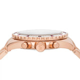 Michael Kors Everest Chronograph Black Dial Rose Gold Steel Strap Watch for Women - MK6972