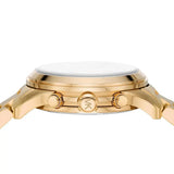 Michael Kors Runway Chronograph Blue Dial Gold Steel Strap Watch For Women - MK7353