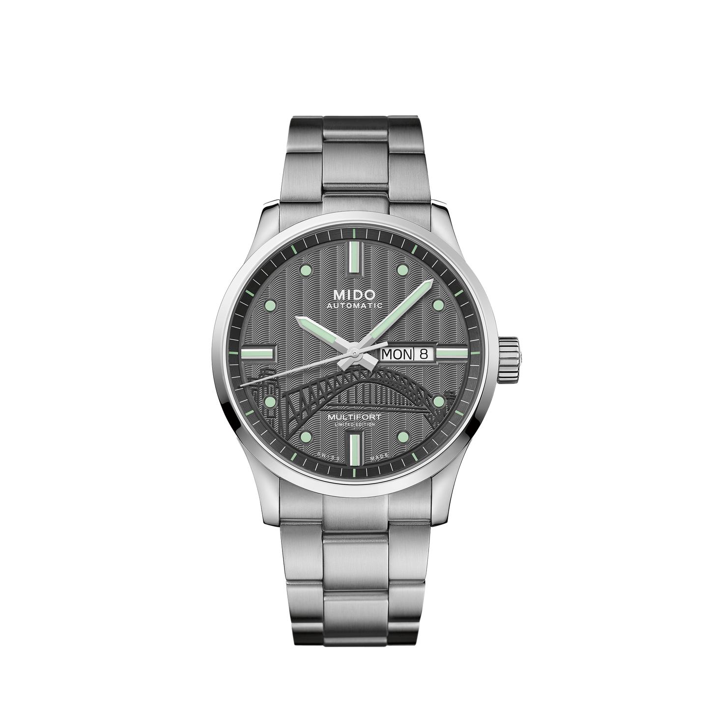 Mido Multifort Automatic Gray Dial Silver Steel Strap Watch For Men - M005.430.11.061.80