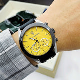 Maserati Traguardo Chronograph Yellow Dial Black Silicone Strap Watch For Men - R8871612045