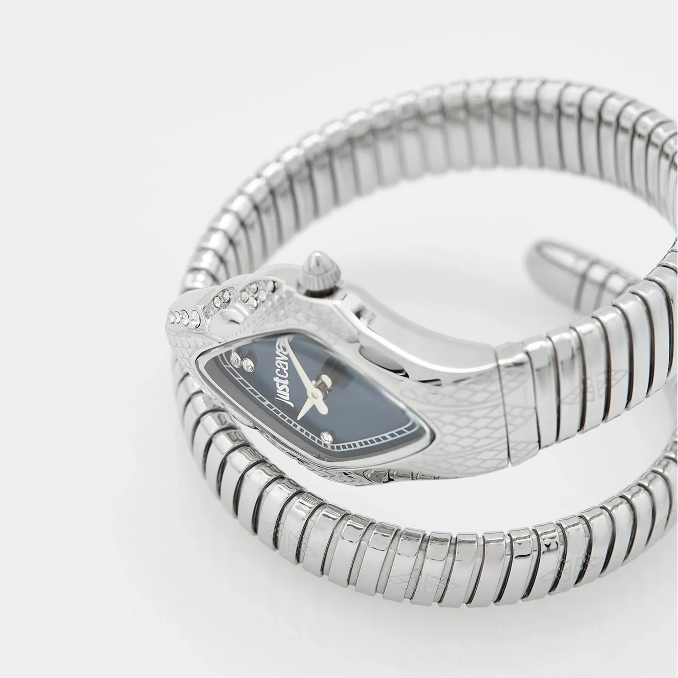 Just Cavalli Ferocious Blue Dial Silver Steel Strap Watch for Women - JC1L306M0015