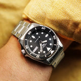 Seiko 5 Sports SKX Automatic Black Dial Silver Steel Strap Watch For Men - SRPK29K1
