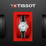 Tissot Carson Premium Lady Silver Dial Black Leather Strap Watch For Women - T122.210.16.033.00