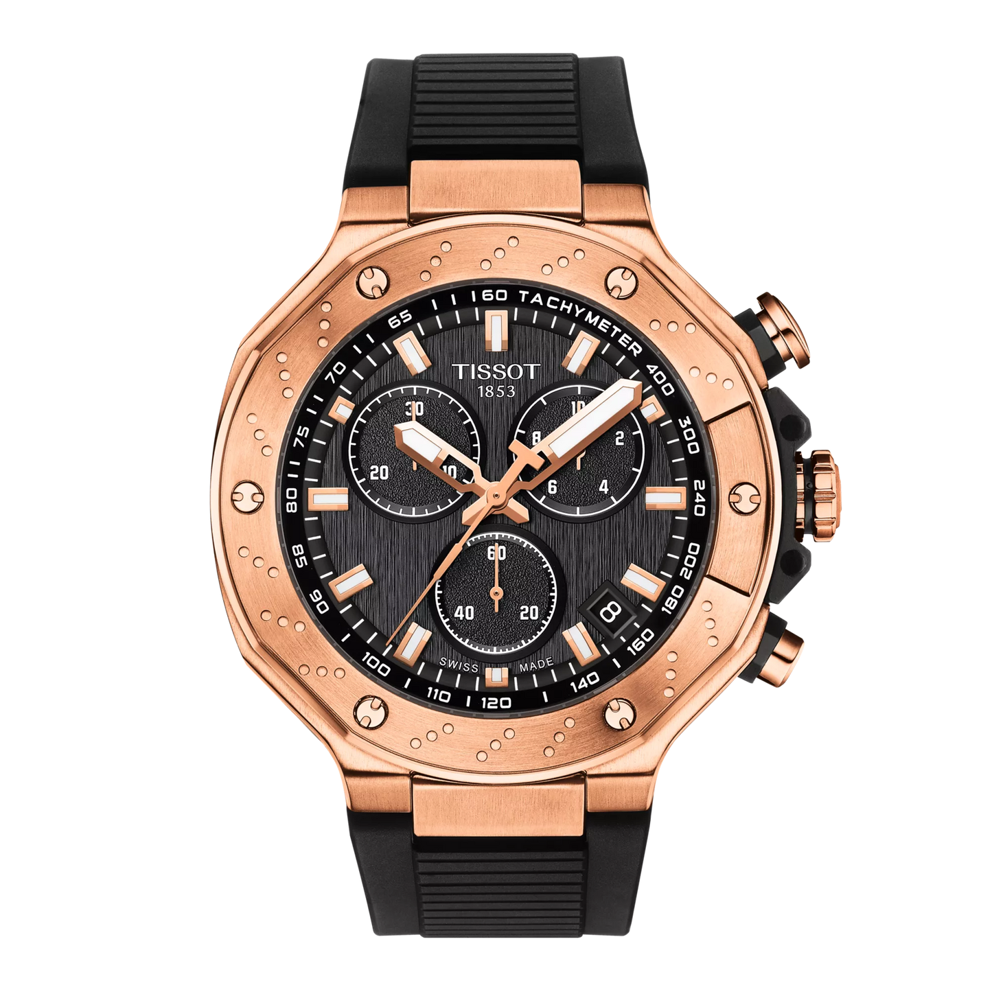 Tissot T Race Chronograph Black Dial Black Rubber Strap Watch For Men - T141.417.37.051.00
