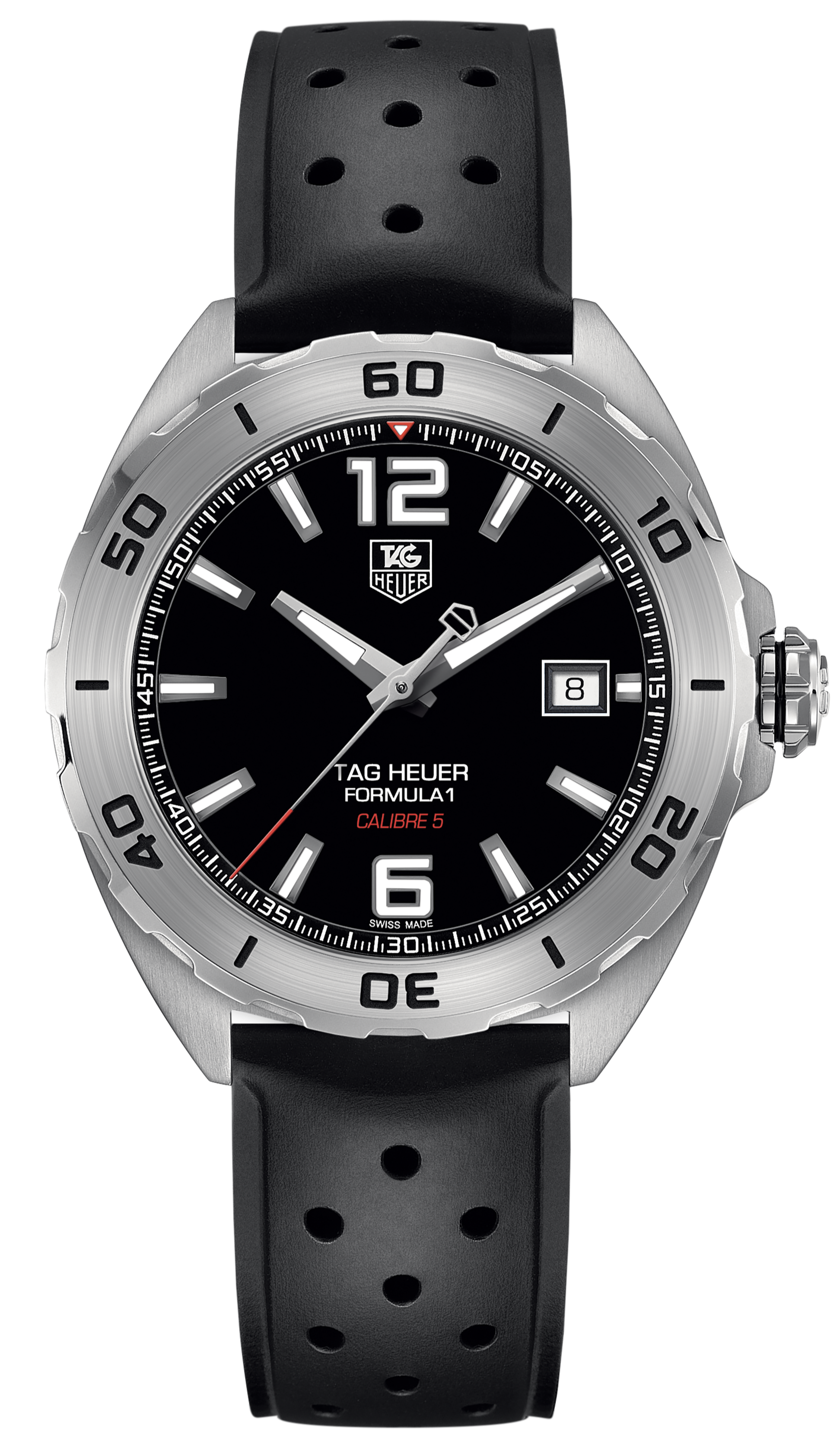 Tag Heuer Formula 1 Automatic Black Dial Black Rubber Strap Watch for Men - WAZ2113.FT8023