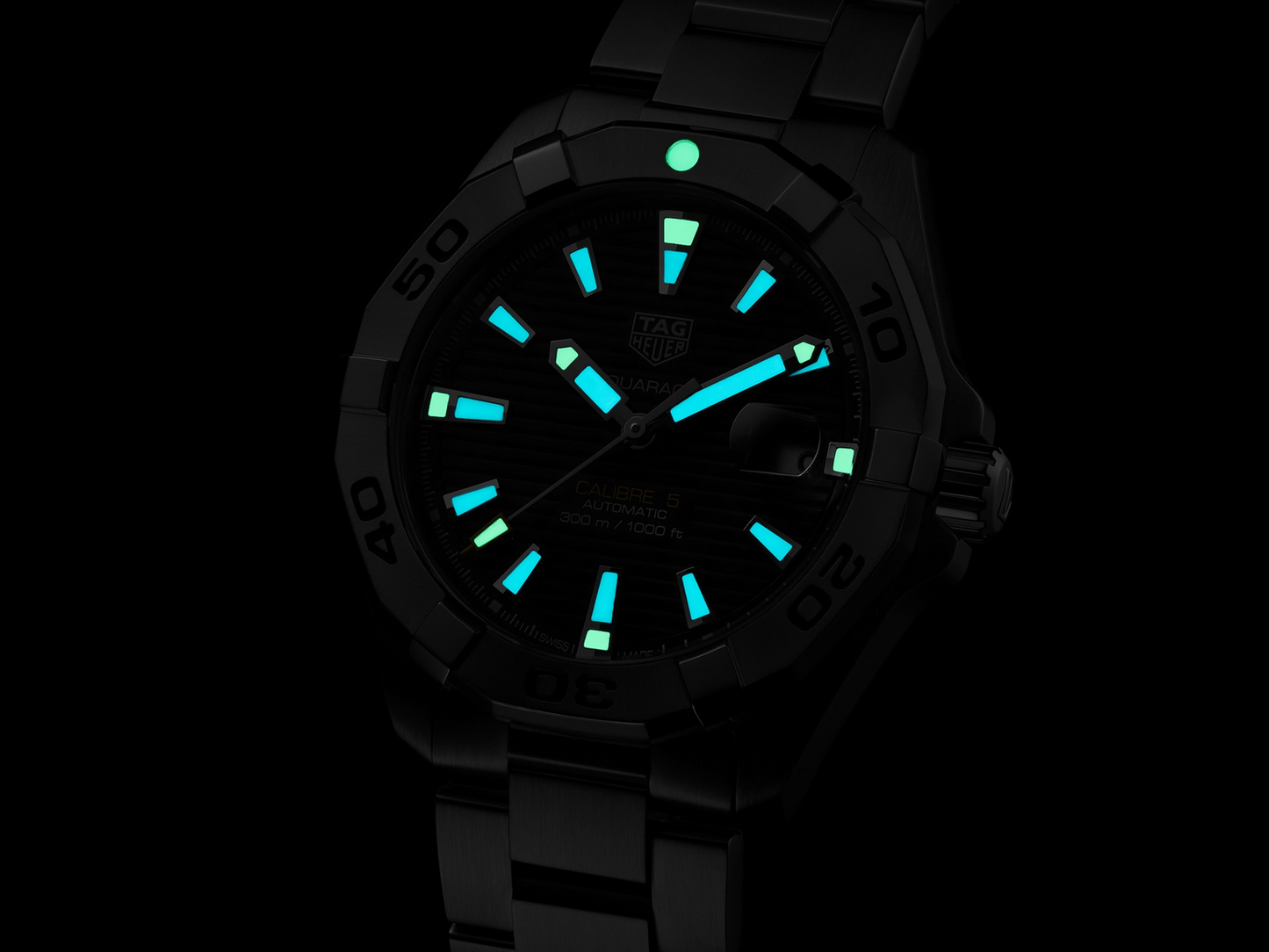 Tag Heuer Aquaracer Calibre 5 Grey Dial Silver Steel Strap Watch for Men - WBD2113.BA0928